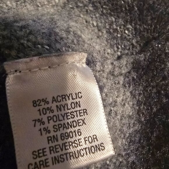 Vintage Studio Works Cardigan Sweater M Black Gray Ombre Stripe Knit Button VNec - Picture 8 of 13